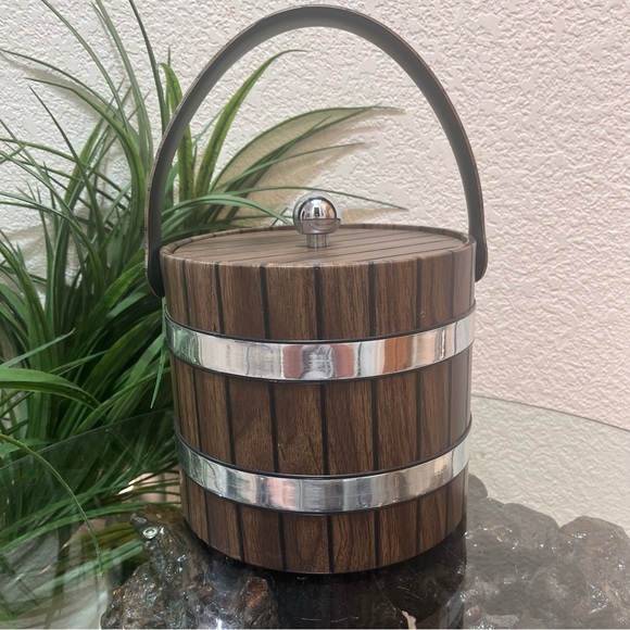 🥶Vintage🥶 Made In USA Elmar Mfg. Vinyl Wrapped Ice Bucket With Lid - Picture 15 of 16